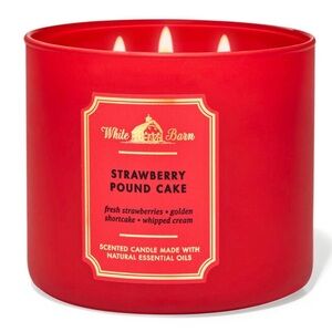 White Barn Strawberry Pound Cake 3 Wick Candle